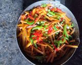 A picture of step 9 of Spaghettini stir fry.