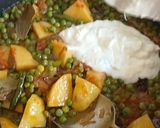 A picture of step 3 of Aloo, matar, polaw.