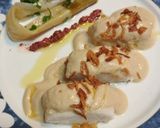 Foto del paso 9 de la receta Merluza al vapor con crema de calçots. Receta 5*