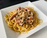 Une image de l'étape 4 de Pâtes carbo gourmandes à ma façon.