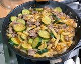 Une image de l'étape 16 de Riz à l'agneau, courgettes et panais.