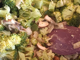 Brócoli con jengibre y champiñones Portobello
