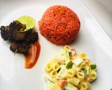 A picture of step 3 of Jollof rice.