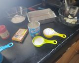 A picture of step 1 of Rainbow blondies.