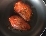 A picture of step 1 of Smoked Paprika + Fresh Rosemary Chicken with Saffron-Bacon-Mushrooms-Red Onions Cream Sauce.