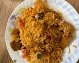 A picture of step 3 of Chicken Biryani in cooker.
