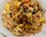A picture of step 4 of Salmon Fried Rice with Egg.