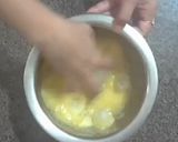 A picture of step 2 of Ghevar with rabri.