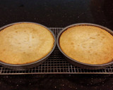 A picture of step 18 of White Layer Cake with a Raspberry Swirl Cheesecake center layer and a Raspberry Cream Frosting.
