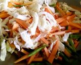 A picture of step 1 of Veg cheese spaghetti.