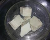 A picture of step 3 of Raw mango candy and Aamrakhand filled Chocolates.