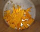 A picture of step 1 of Mango shake.