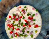 A picture of step 4 of Uttapam made of rava / sooji.