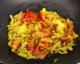 A picture of step 2 of Bhindi fry.
