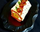 A picture of step 7 of Gulab Jamun Swiss Roll.
