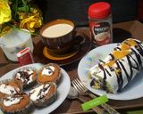 A picture of step 1 of CHOCOLATE CHIP ORANGE SWISS ROLL, CUP CAKES AND MILK COFFEE.