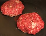A picture of step 5 of Venison burger in a portobello mushroom “bun” 🍔🍟.