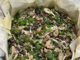 Пирог с курицей и грибами из теста фило ПП