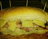 A picture of step 13 of Tex's Chicken, Ham, Spicy Cheese, and Tomato Sub/Melt 🐔🐷🍞🍅🧀.