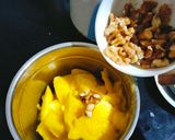 A picture of step 1 of Walnut mango Lassi.