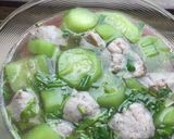 Hình bước làm 2 của món Canh mướp nấu chả cá thu Cá hường chiên muối xã 😋