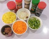A picture of step 1 of Nigerian Meat pie filling.