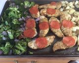 A picture of step 5 of Sheet-Pan Chicken Parmesan.