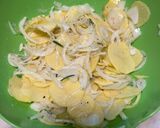 A picture of step 1 of Onion and Potato Tarte Tatin.