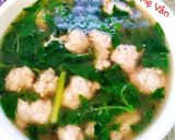 Hình bước làm 3 của món Canh rau dền mồng tơi nấu mọc