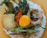 A picture of step 8 of Crispy Spring Vegetable Tempura Rice Bowl (Tendon) 🌿🌼🍚.