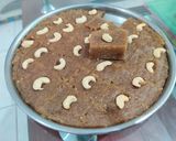 A picture of step 5 of Singhara burfi.