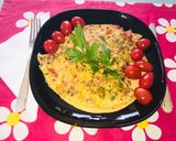 Tejes, szines omlett recept fázis 4 fotója