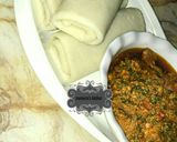 A picture of step 10 of Rolled pounded yam wt egusi soup.