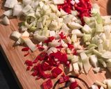 A picture of step 2 of Stuffed squid linguine🦑.