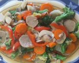 Foto langkah ke 10 dari resep Capcai Sayur Baso by @mrs_purnama_05.
