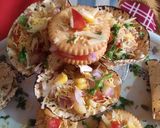 A picture of step 6 of Monaco sandwich and papad Chaat.