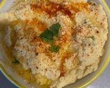 A picture of step 1 of Lebanese stuffed in pita bread.