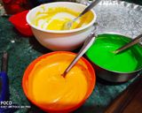 A picture of step 3 of Tri Color Boondi.