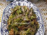 Balado hijau ikan bilih campur tempe