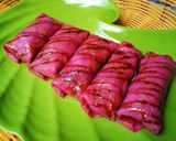 Foto langkah ke 4 dari resep Dadar Gulung Isi Pisang | Buah Naga Merah.