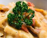 A picture of step 8 of Creamy Chicken Fajita Pasta.