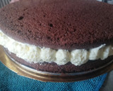 Foto del paso 7 de la receta: Tarta de chocolate rellena de frambuesa y mousse de vainilla 🥧