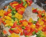 A picture of step 3 of Tri-Color Bell Pepper Cabbage Jhol Momos.