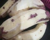A picture of step 1 of Ratalyacha kees (grated stir fried sweet potato).