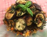 Foto del paso 4 de la receta: Ensalada de lentejas con berenjenas al horno y salsa pesto