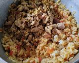 Foto del paso 7 de la receta: Almuerzo🍖🍚casero🍱🍛🥘Arroz de cuatro carnes🥩🍖🍚