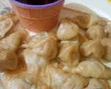 A picture of step 8 of Mini chicken momos with dip sauce.