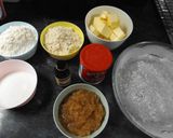 Foto del paso 1 de la receta: Tarta rellena de mermelada de albaricoque cubierta con crujiente