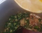 A picture of step 2 of Lemony Okra served with sea bass and ugali(maizemeal).