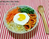 Hình bước làm 8 của món Cơm Trộn Mực Giá Tương 😍 오징어 콩나물 비빔밥